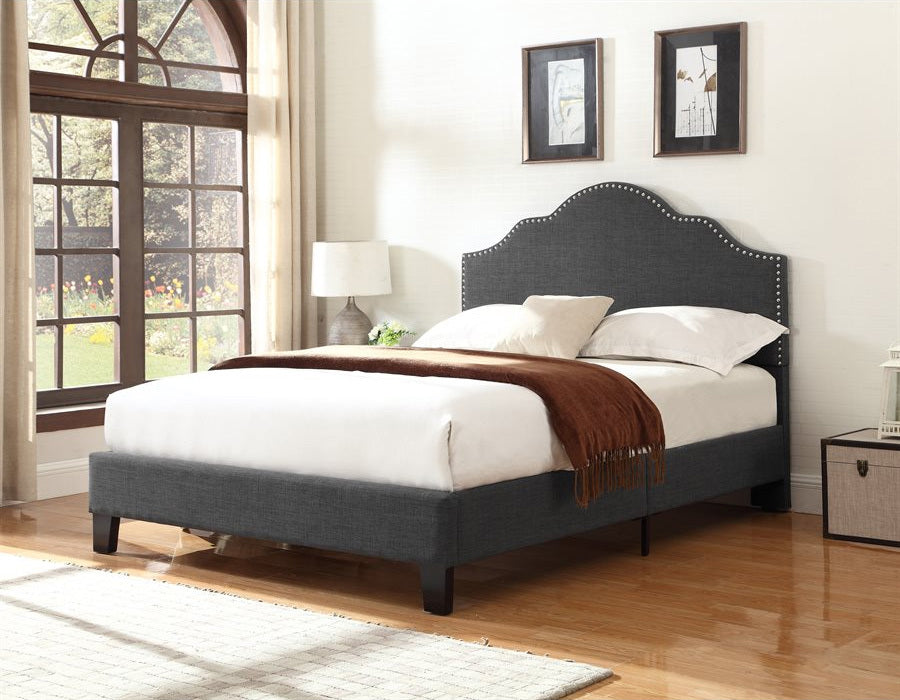 MADISON QUEEN UPHOLSTERED HEADBOARD-FOOTBOARD-RAILS-CHARCOAL