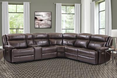 Eclipse Florence Brown Sectional Power Sectional Left Arm Facing Recliner