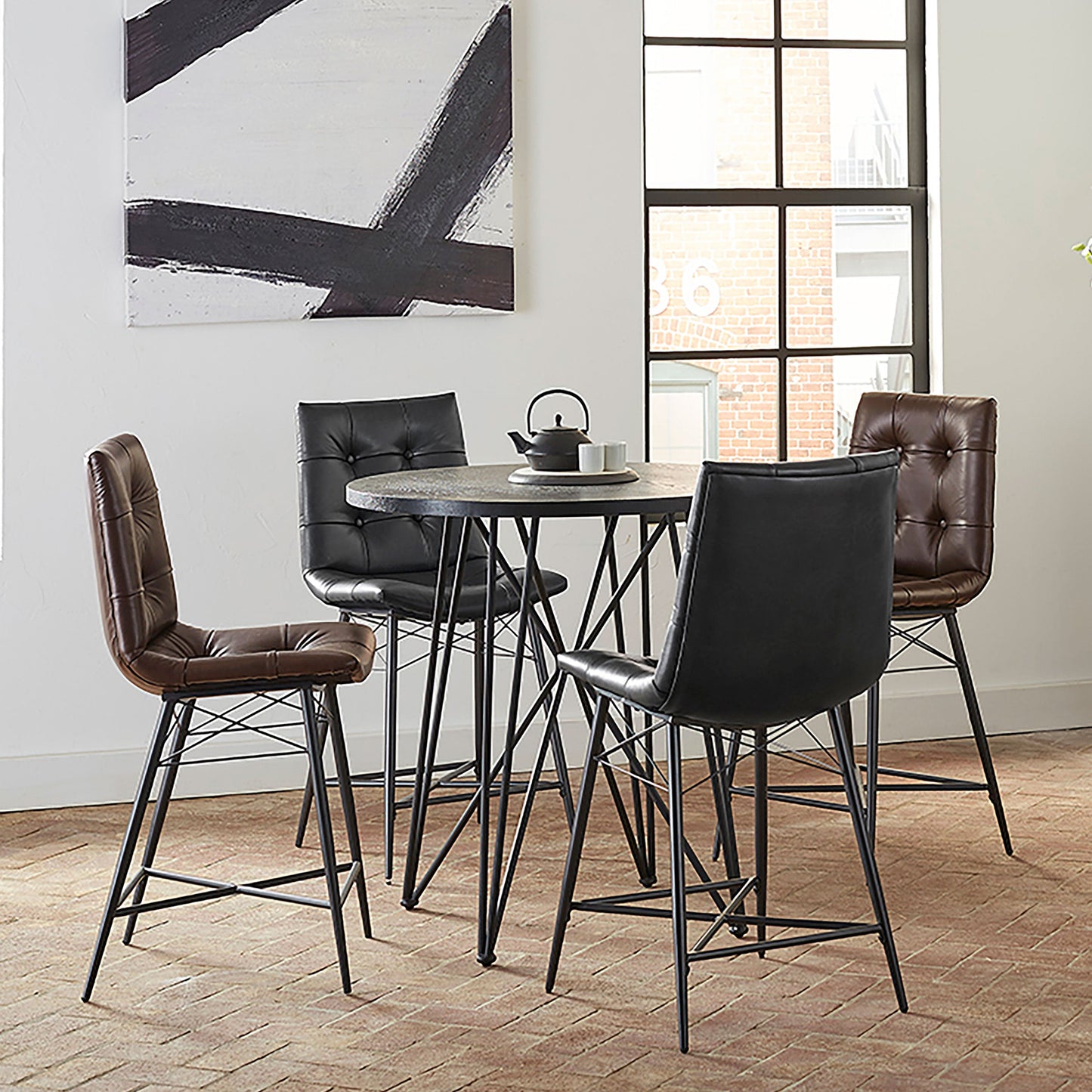 Rennes Round Table Black and Gunmetal