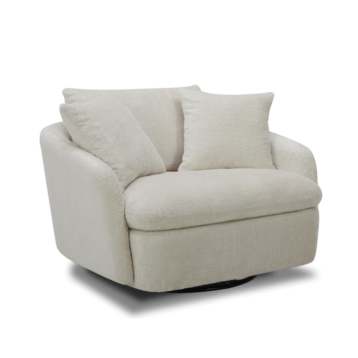 Boomer Utopia Sand Large Swivel Chair With 2 Toss Pillows