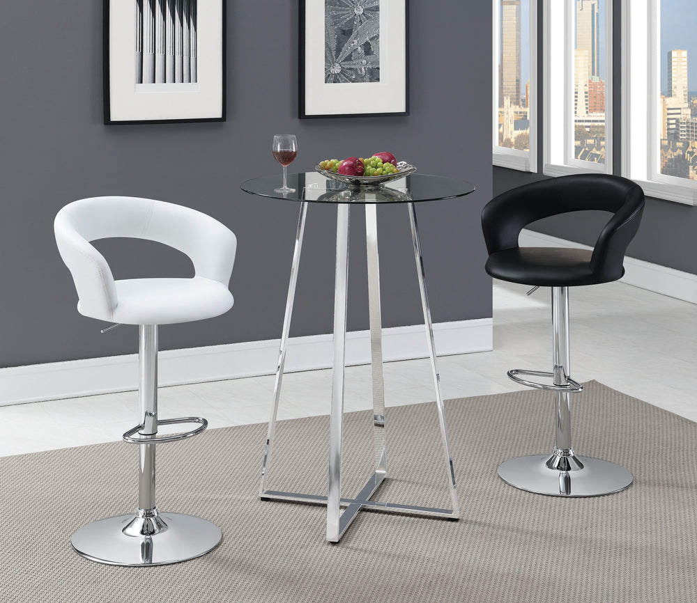 Barraza 29" AdjusTable Height Bar Stool White and Chrome