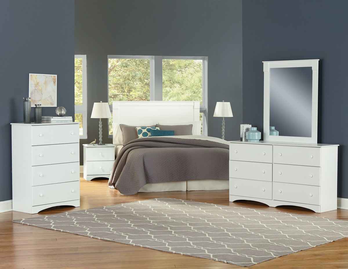 14000 SERIES - Q/F BOOKCASE HEADBOARD (SOLID WHITE)
