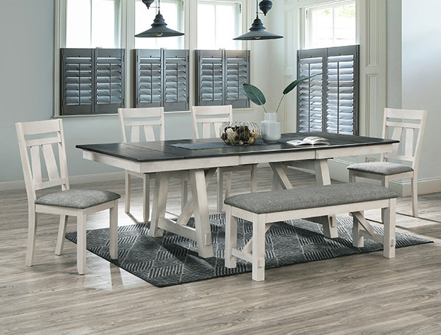 MARIBELLE CHALK GREY BROWN BENCH