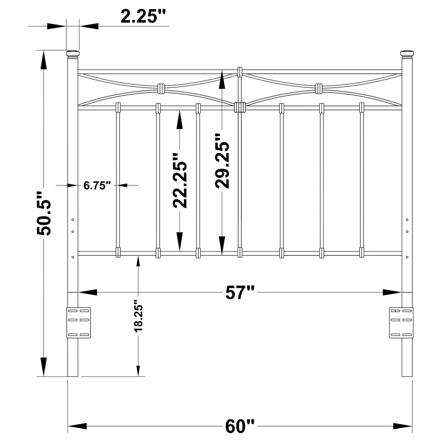 Lane Queen / Full Metal Headboard Rustic Bronze