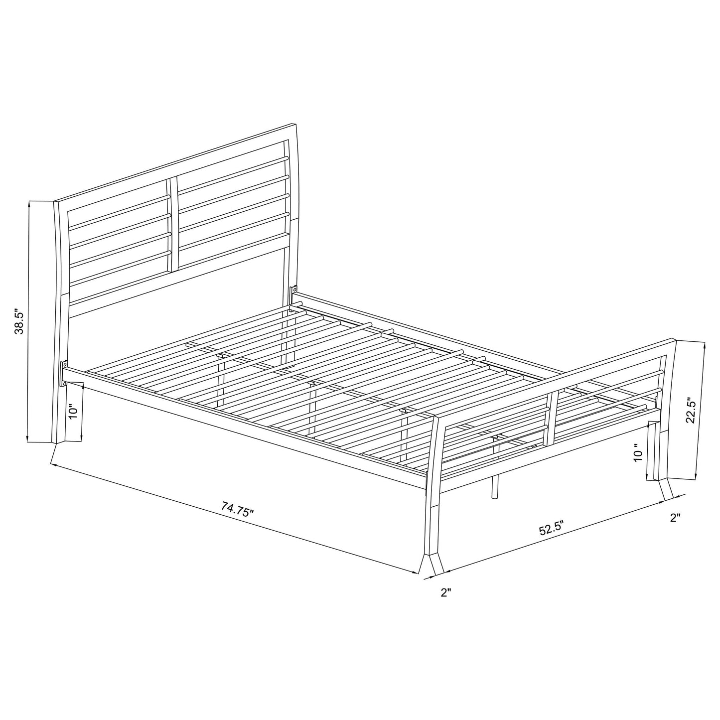 Cooper Full Metal Bed Silver