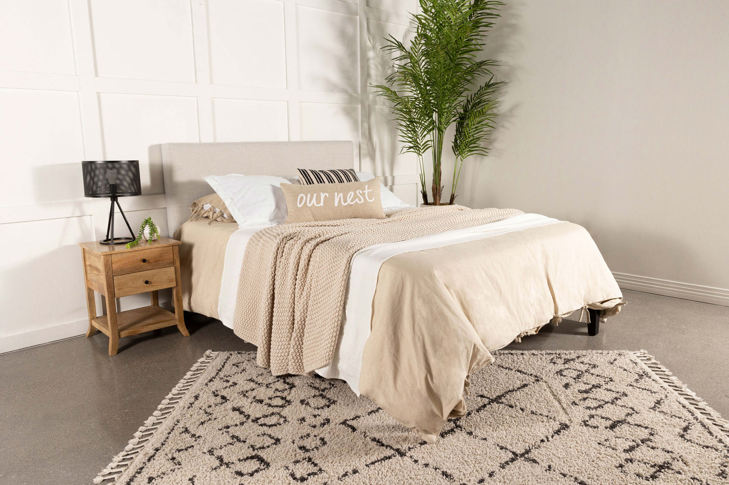 Pirro Upholstered Headboard Sand