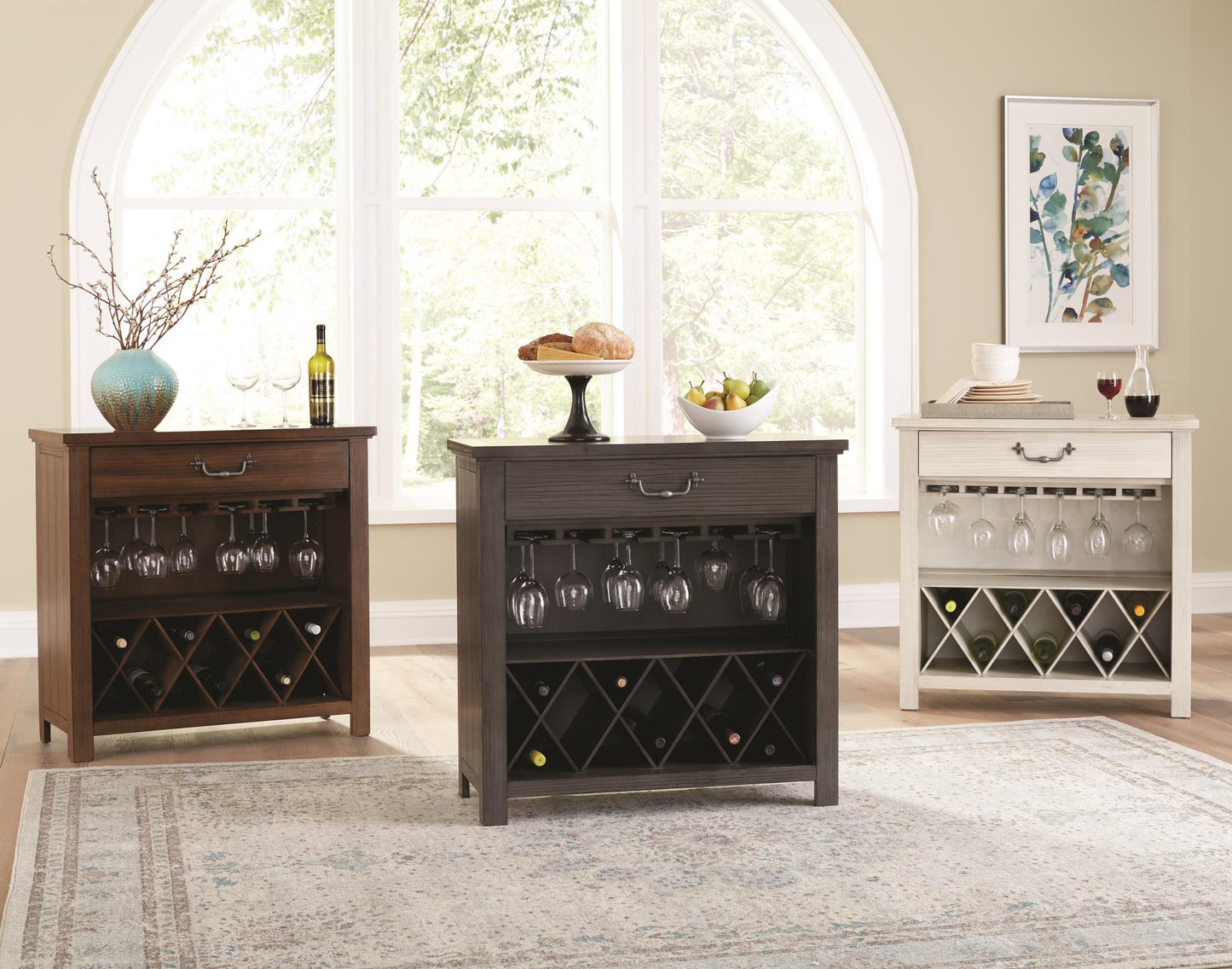 Import Wine Consoles Grey Wine Rack