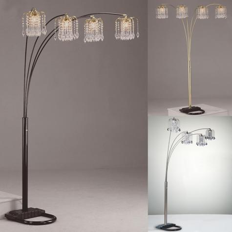 RAIN DROP ARC BLACK LAMP 84 in