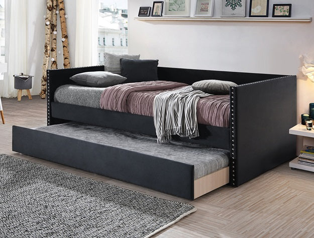 SADIE BLACK VELVET DAYBED BACK