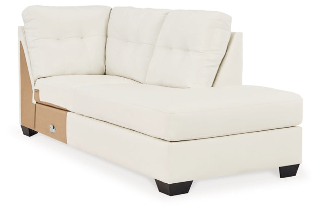 Donlen White Sectional Right Hand Facing Corner Chaise