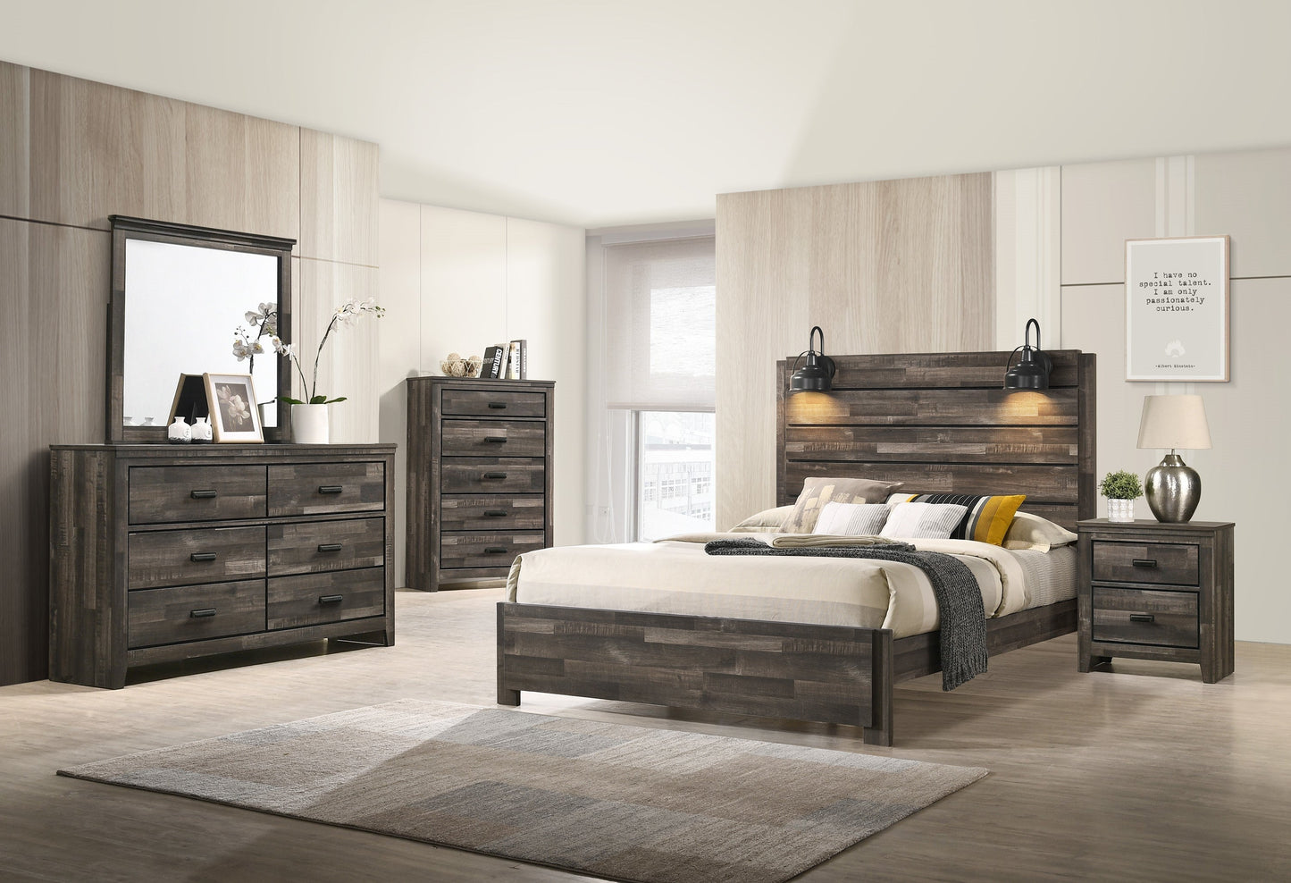 CARTER BROWN QUEEN BED IN A BOX