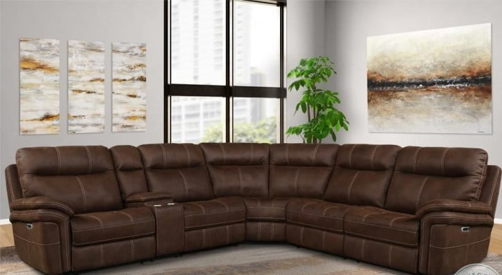 Mason Dark Kahlua Sectional Power Sectional Left Arm Facing Recliner