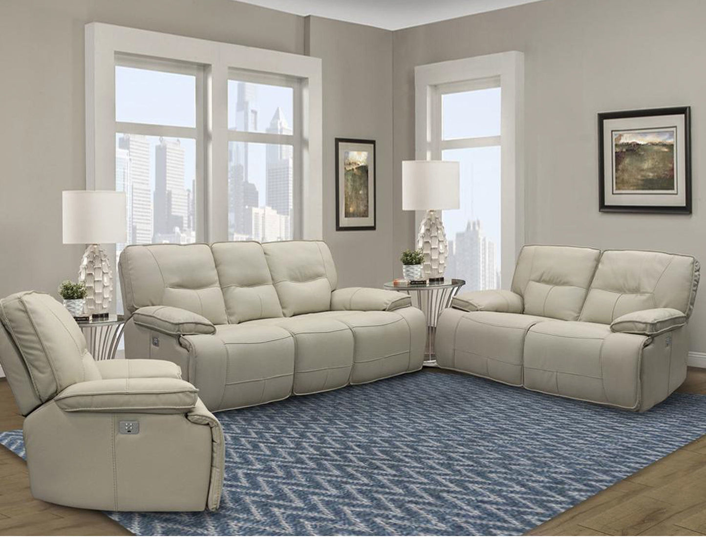 Spartacus Oyster Power Reclining Sofa