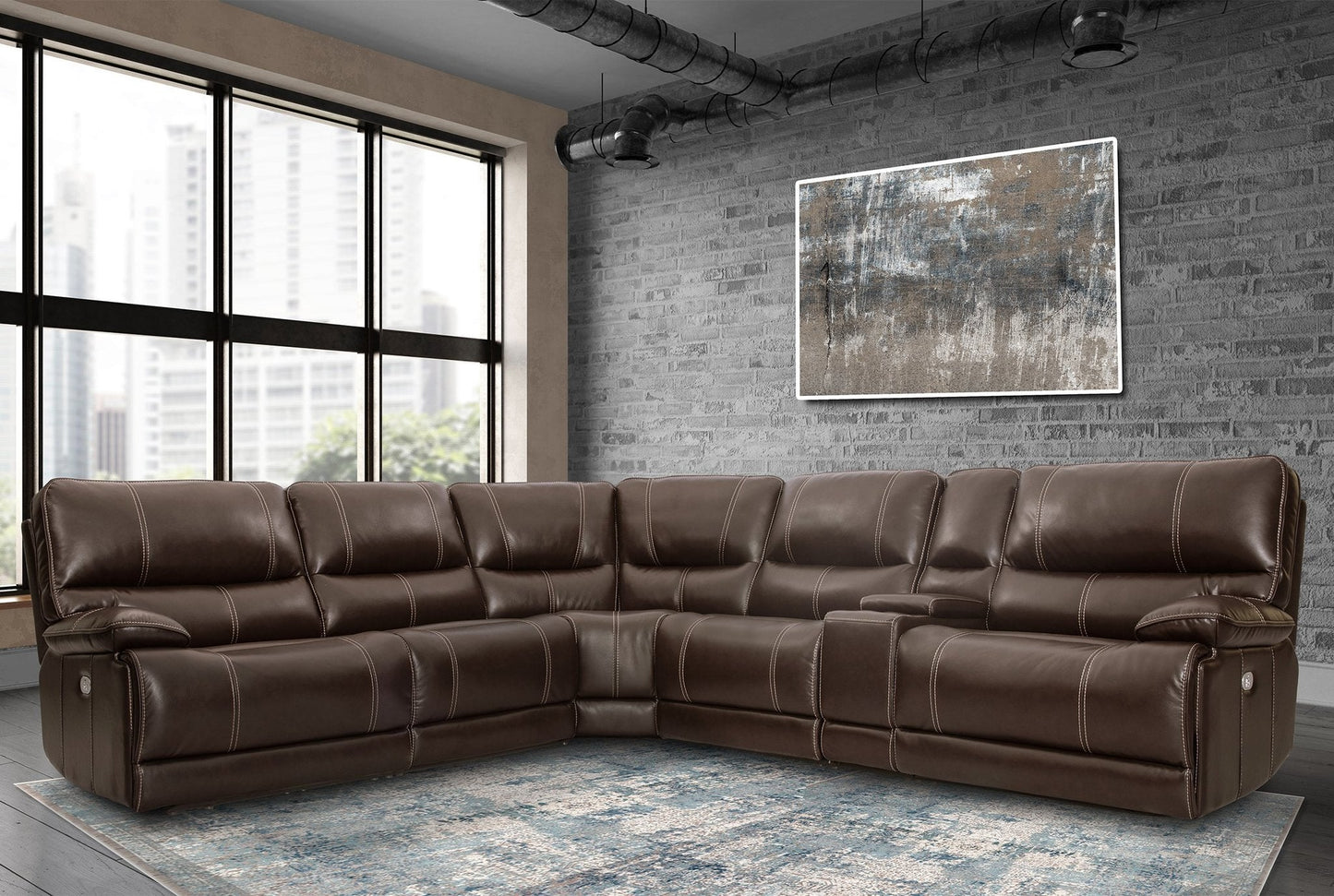 Cabrera Cocoa Sectional Power Sectional Left Arm Facing Recliner