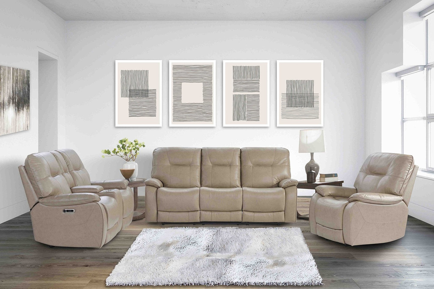 Axel Parchment Power Sofa