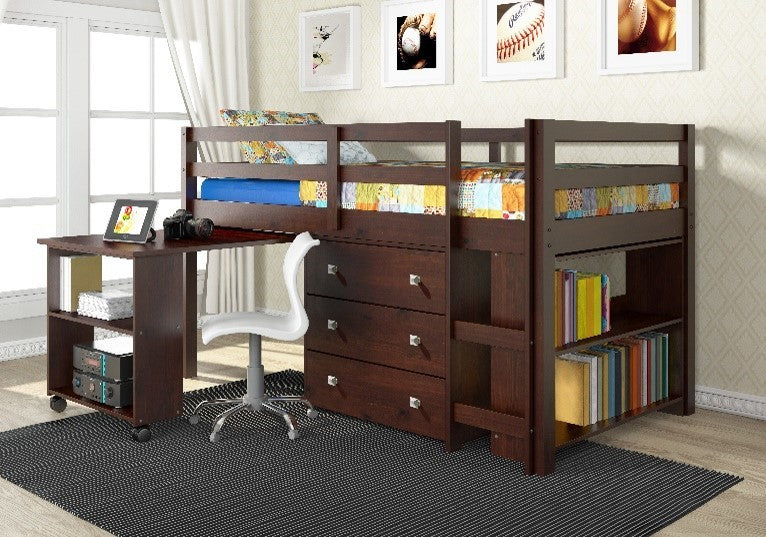 LOW LOFT BED CAPPUCCINO