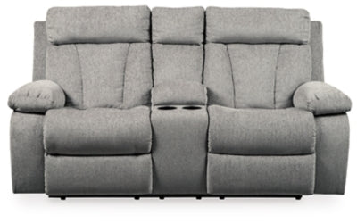 Mitchiner Fog Double Reclining Loveseat w/Console