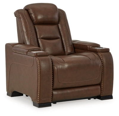 The Man-Den Mahogany PWR Recliner w/PWR ADJ Headrest