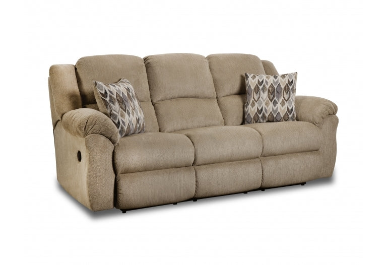 Newport Reclining Sofa with pillows (Fawn)