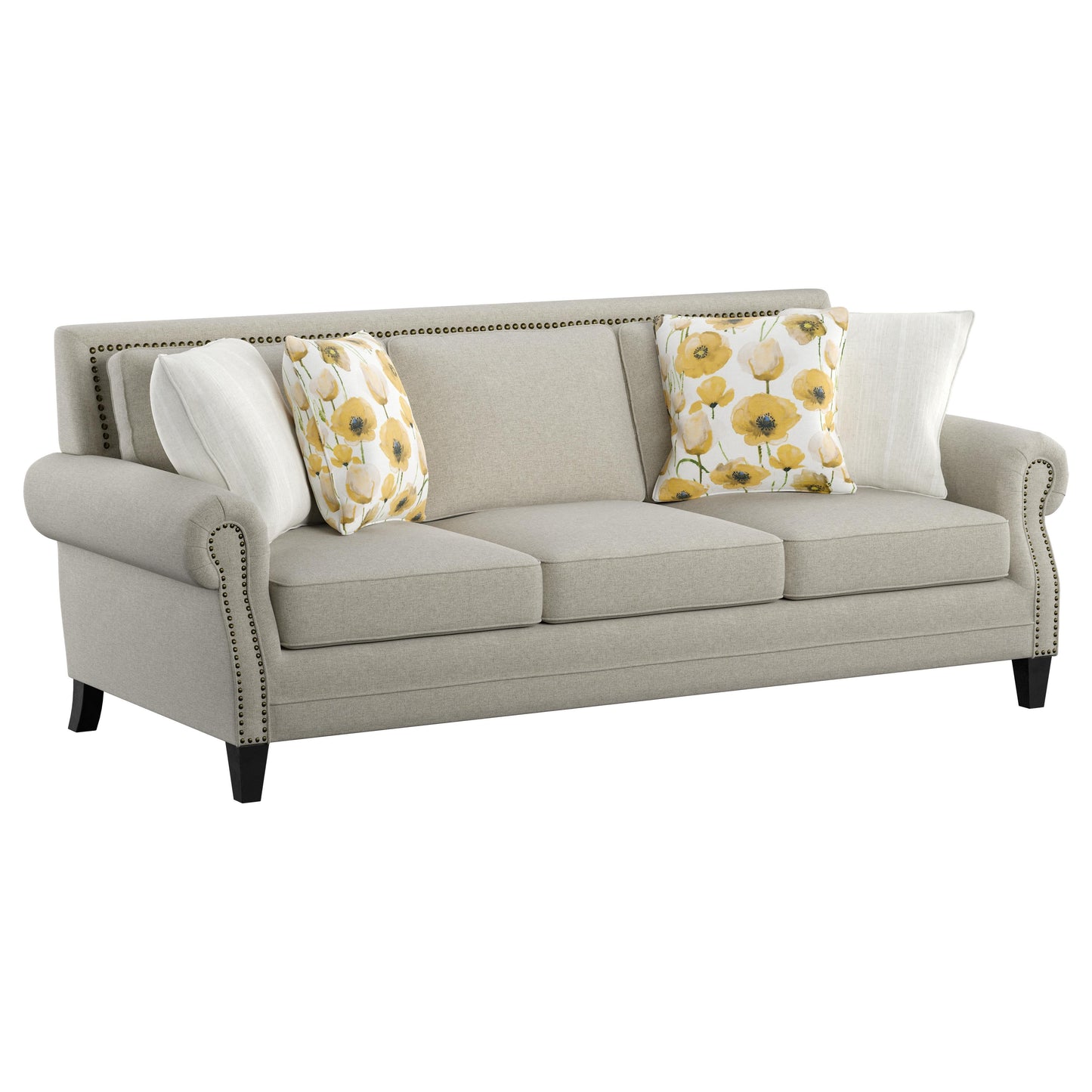 CELIA SOFA W/4 PILLOWS-BEIGE