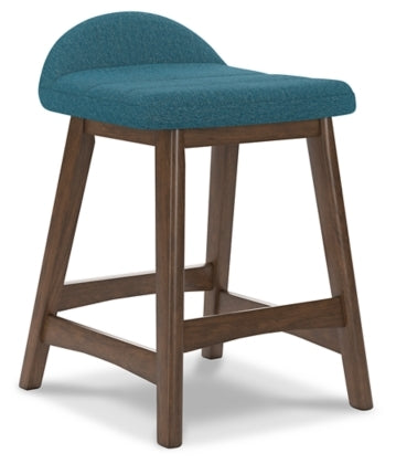 Lyncott Upholstered Barstool (2/Cn) (Blue)