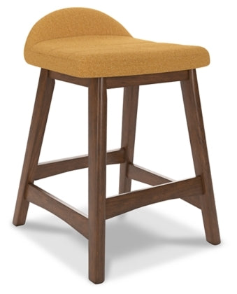 Lyncott Upholstered Barstool (2/Cn) (Mustard)