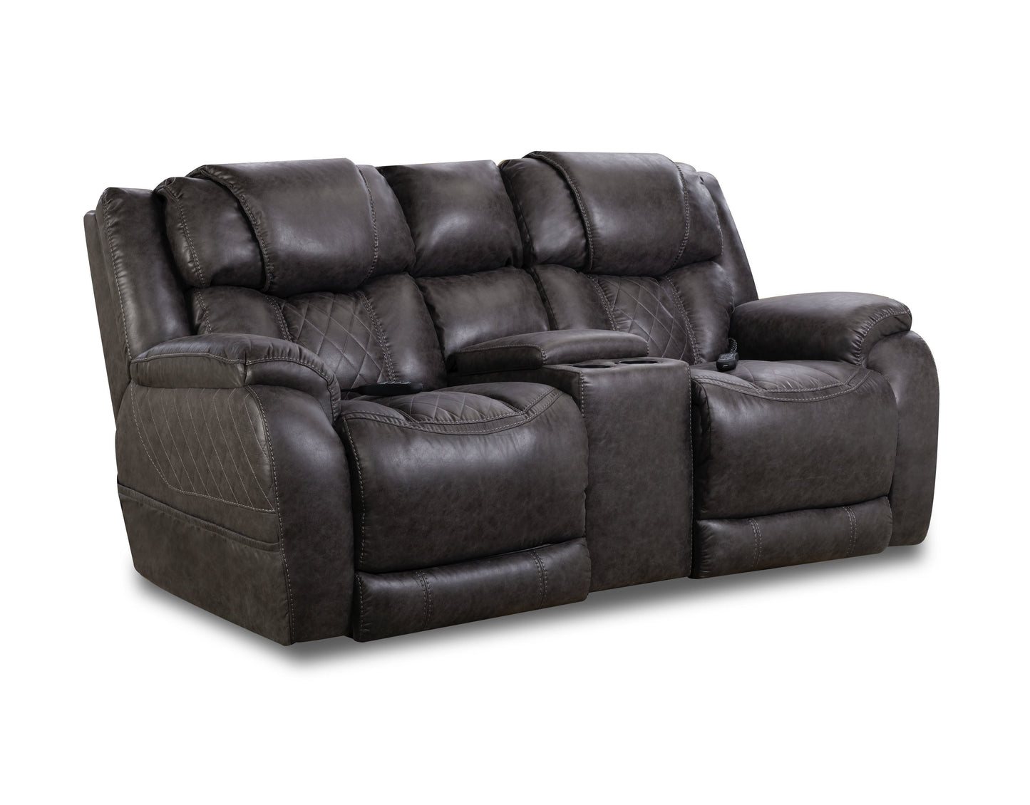 Daytona Console Loveseat Power Headrest - Lumbar (Steel)