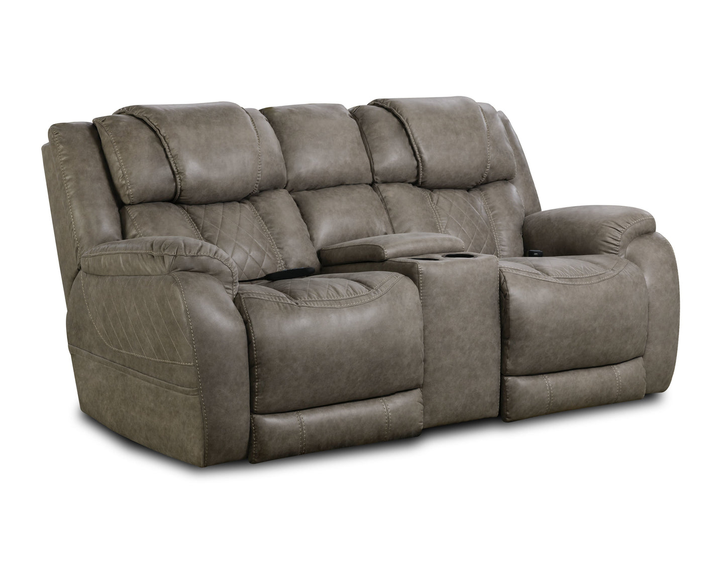 Daytona Console Loveseat Power Headrest - Lumbar (Mushroom)