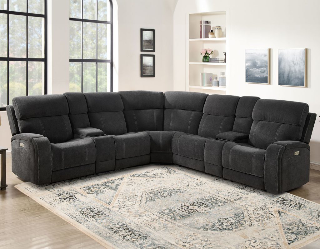 Seattle Sectional RAF Dual-Power Reclining Loveseat w/Wireless Charging Console