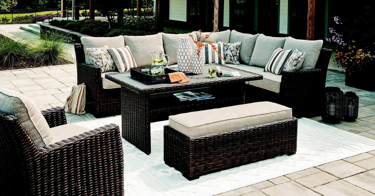 Brook Ranch Sofa SEC/Bench w/CUSH (3/CN)