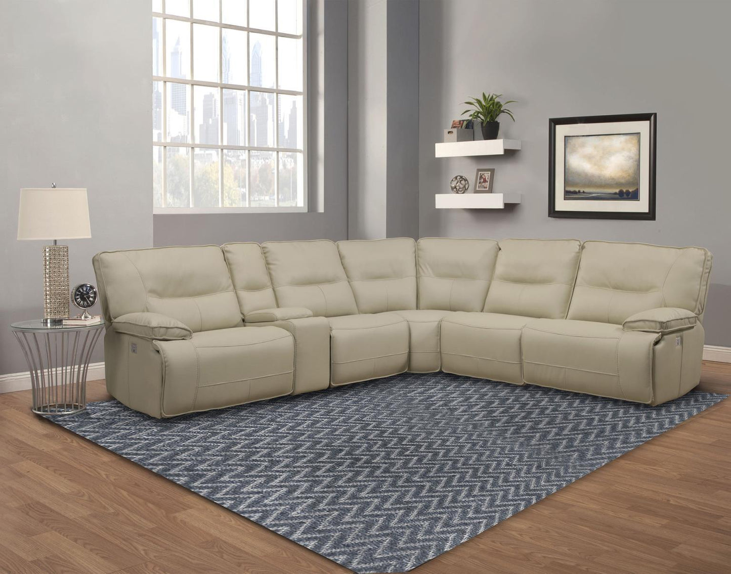 Spartacus Oyster Sectional Armless Recliner
