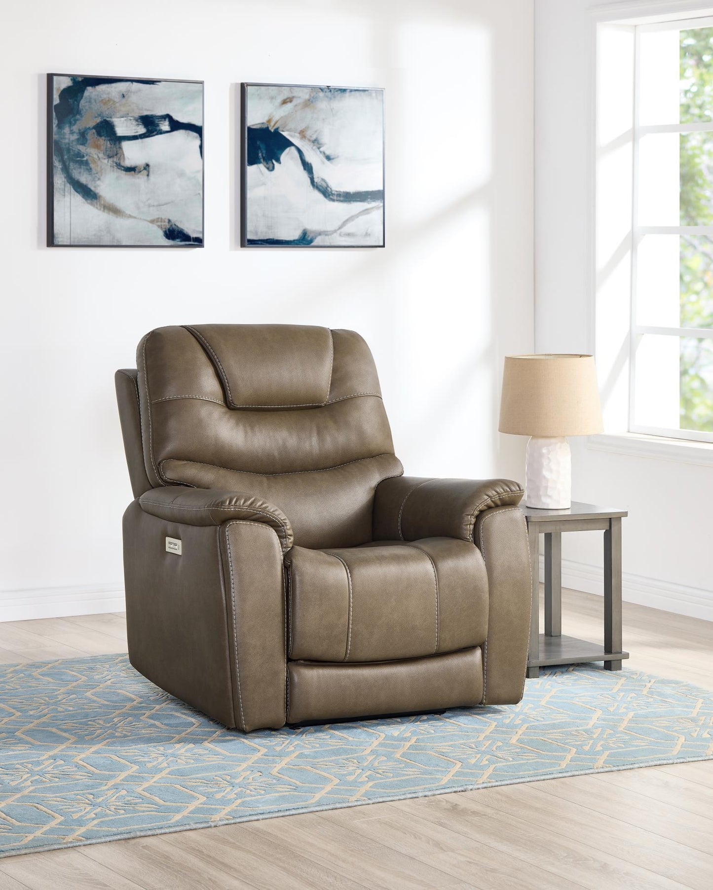 Adelaide Dual Power Recliner (Camel)