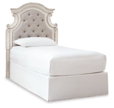 Realyn Chipped White Twin Uph Panel Headboard