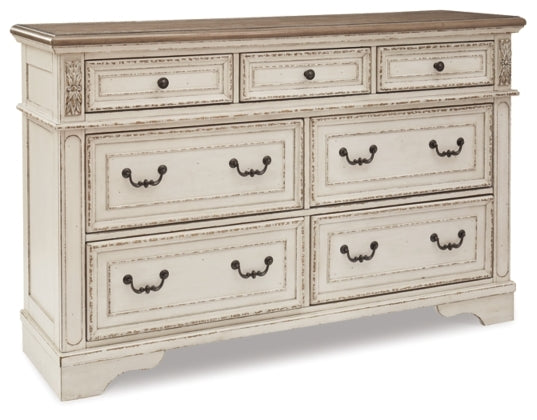 Realyn Chipped White Dresser (Large)