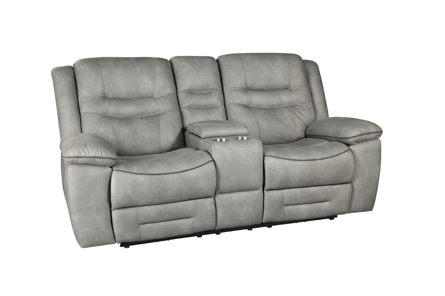 Harley Grey Dual Power Console Loveseat