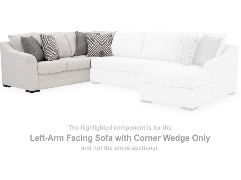 Koralynn Stone Nuvella (Sectional) LAF Sofa With Corner Wedge