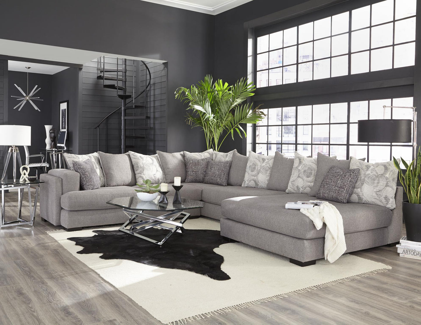 Garrett Armless Chaise - Sterling