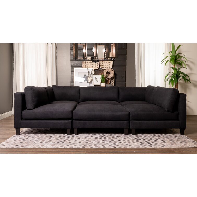 CHELSEA BLACK 6PC KIT (3 ARMLESS CHAIRS, 2 CORNER CHAIRS, 1 OTTOMAN)