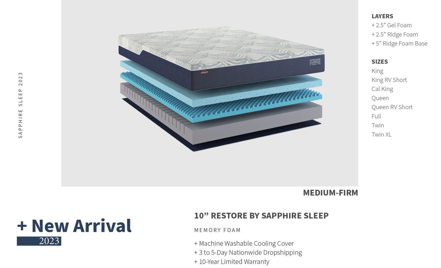 RV SHORT 10 in Restore Gel Infused with Cooling Cover