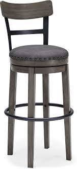 Caitbrook 30-inch Barstools (grey, back, metal ring around base)