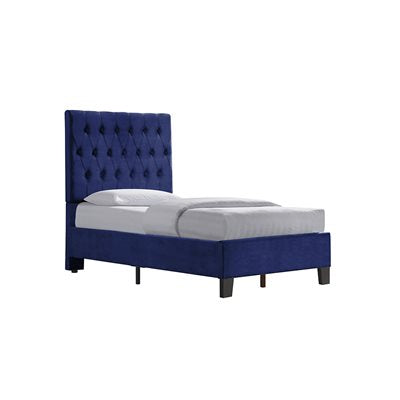 AMELIA TWIN UPHOLSTERED HEADBOARD-FOOTBOARD-RAILS-NAVY