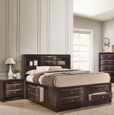 EMILY DARK CHERRY QUEEN CAPTAINS BED RAIL