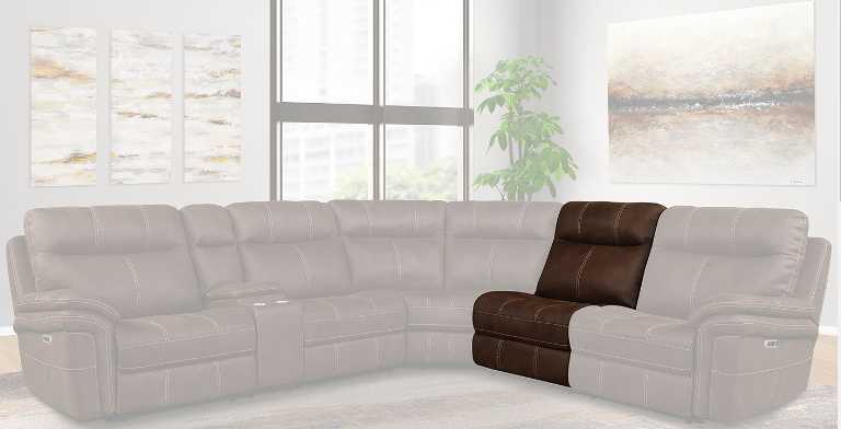 Mason Dark Kahlua Sectional Armless Chair