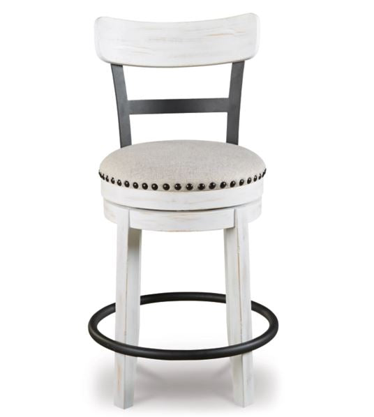 Valebeck White 24 in Counter Height Bar Stool