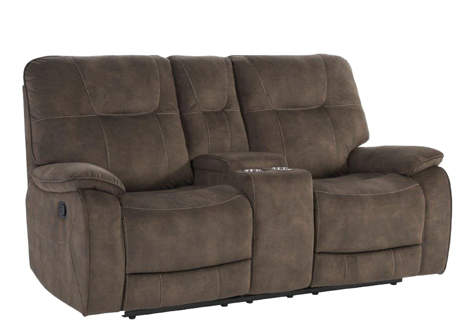 Cooper Shadow Brown Reclining Console Loveseat