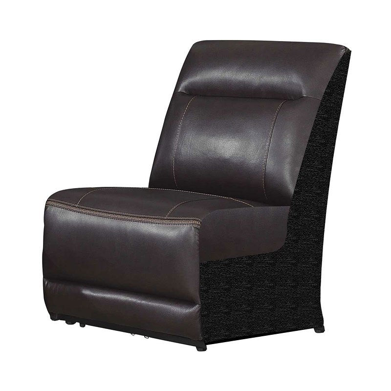 DONCELLA MERLOT LEATHER DUAL POWER ARMLESS CHAIR (Closeout)