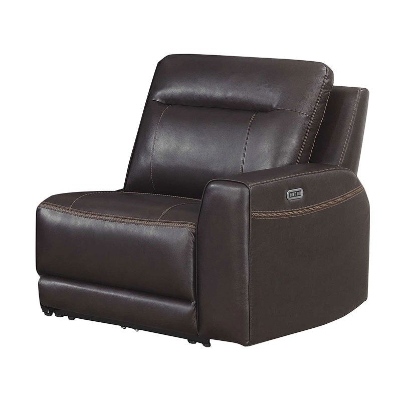 DONCELLA MERLOT LEATHER RIGHT FACING POWER RECLINER (Closeout)