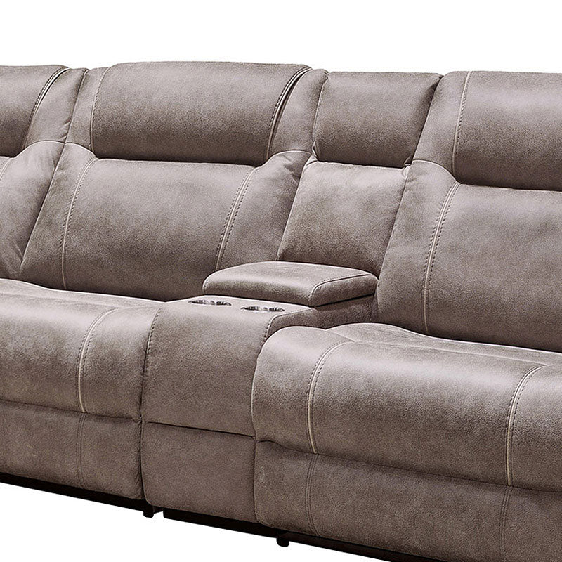Blake Desert Taupe Sectional Entertainment Console