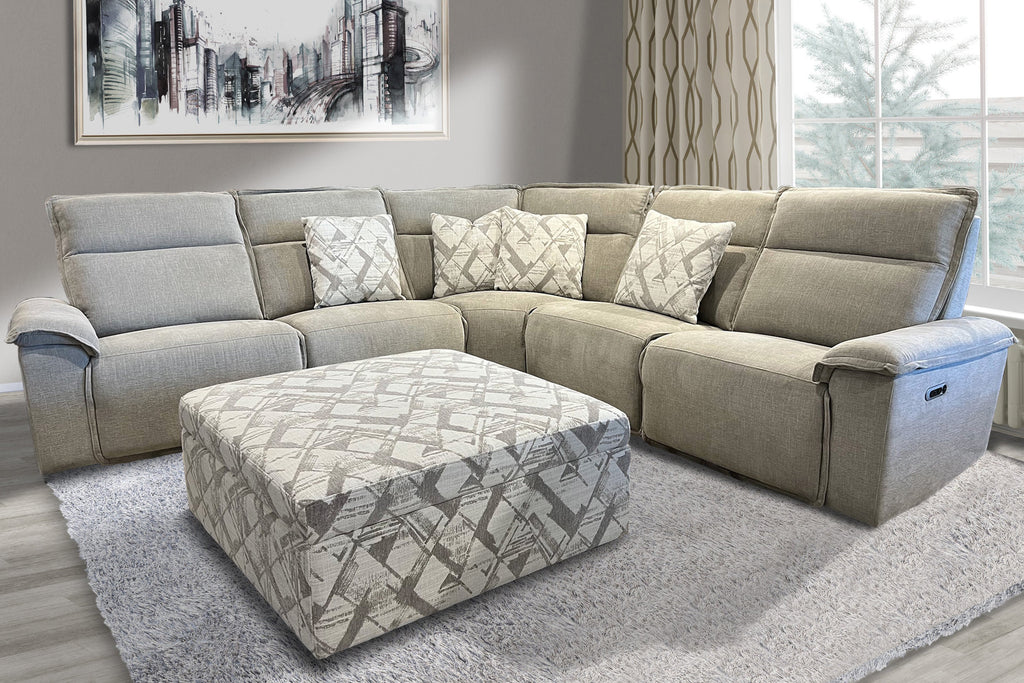 Perimeter Hearth Stone Sectional Power Sectional Right Arm Facing Recliner