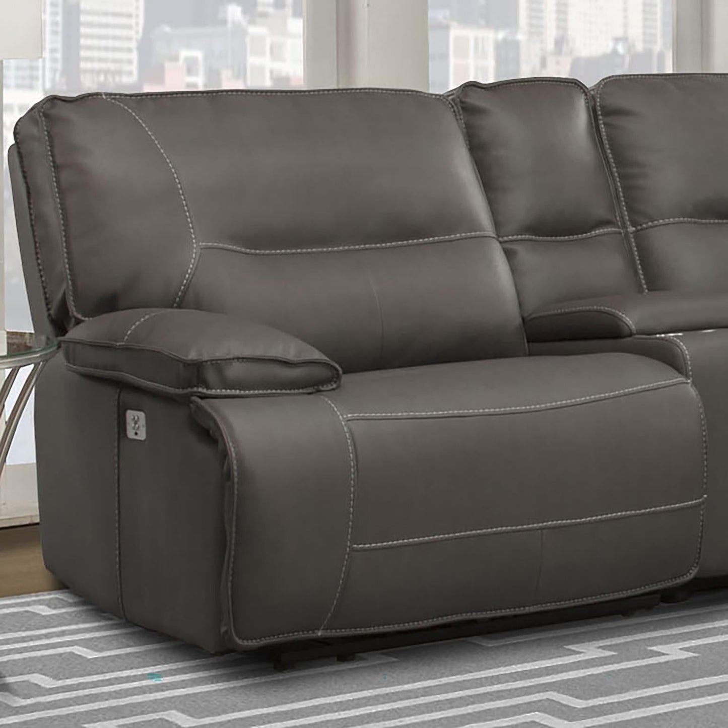 Spartacus Haze Sectional Power Sectional Left Arm Facing Recliner